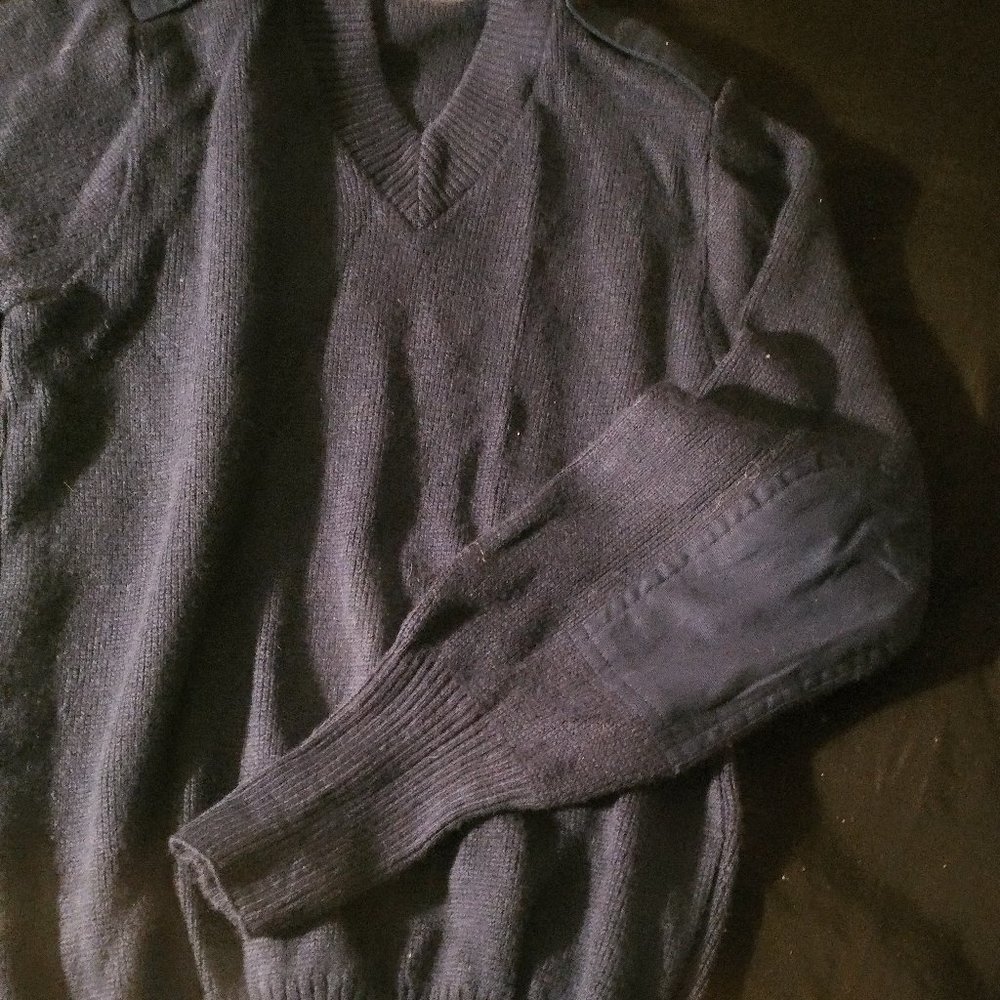 British Military V-Neck Sweater Blue